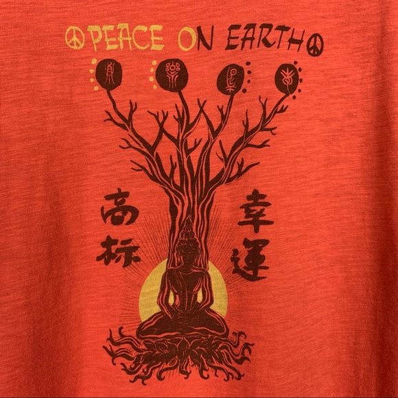 LUCKY BRAND PeaceOnEarth Fitted Cotton Graphic T M - Picture 3 of 7